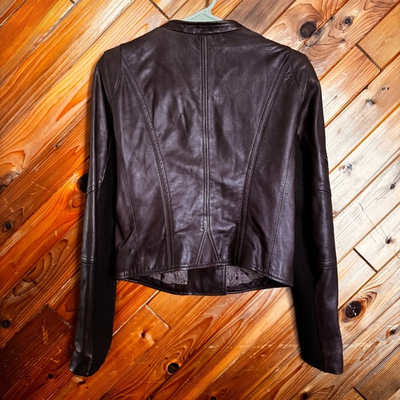 Andrew Marc Brown Leather Motorcycle Jacket Size Medium - Picture 4 of 8